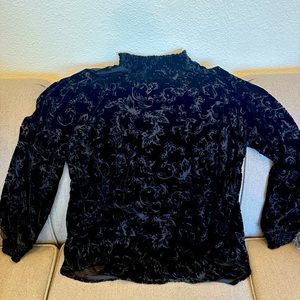 Torrid Brand Size 2. Long sleeve velvet sheer top. Black.